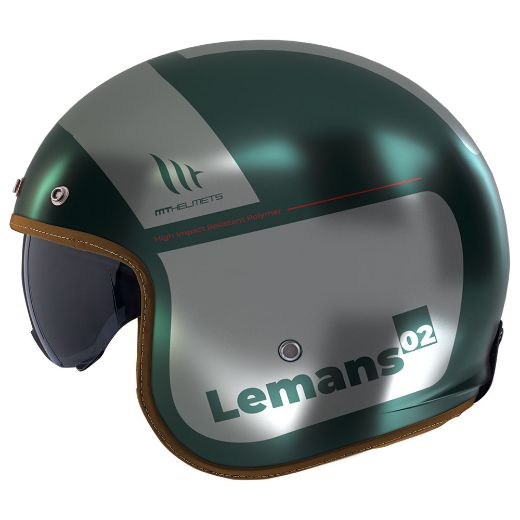 Ρετρό Κράνη MT LE MANS 2 SV S Vintage καλοκαιρινο Jet κράνος QUALITY C2 MATT GREY ματ γκρι πράσινο