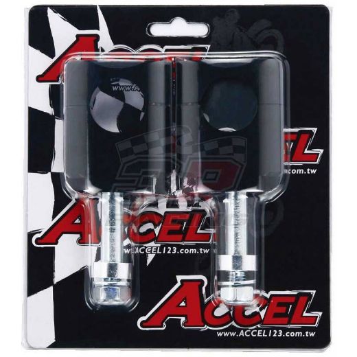 Motorcycle bar clamps Accel 22mm with 10mm screw black Chania