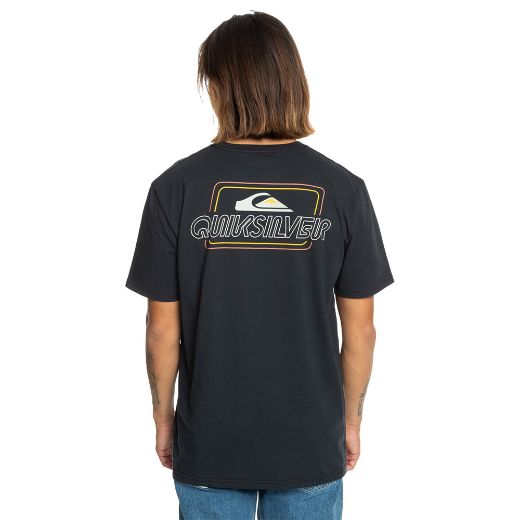 Ανδρικές Κοντομάνικες Μπλούζες QUIKSILVER LINE BY LINE Ανδρική Μπλούζα BLACK