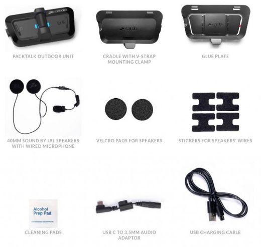 Μονή Ενδοεπικοινωνία Κράνους Cardo Packtalk Outdoor DMC JBL Μαύρη