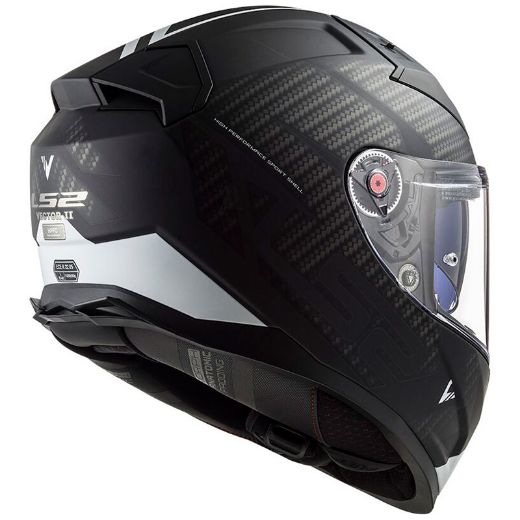 LS2 VECTOR II FULL-FACE HELMETS ECE 22.06 SPLITTER BLACK WHITE