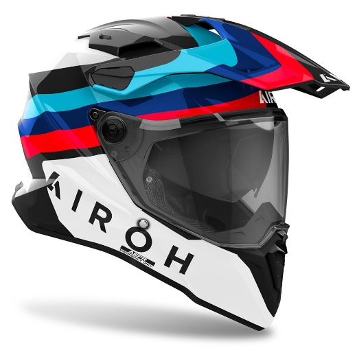 Adventure κράνος AIROH COMMANDER 2 On-Off Κράνη Μηχανής ECE 22.06 DOOM BLACK GLOSS μαύρο μπλε κόκκινο