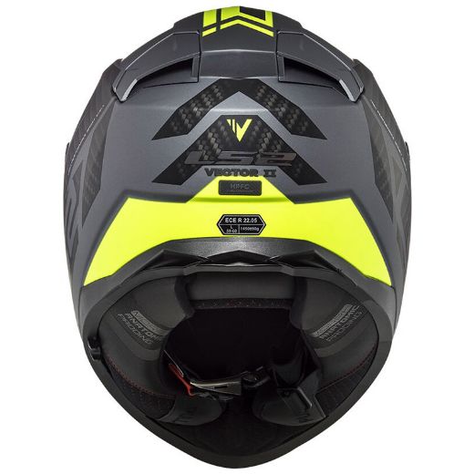 full-face κράνη μηχανής LS2 VECTOR II ECE 22.06 κράνος MATT TITANIUM H-V YELLOW
