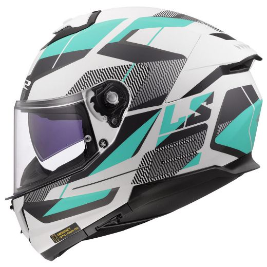 full-face κράνη μηχανής LS2 STREAM II ECE 22.06 κράνος ROAD MATT CYAN LIGHT GREY ματ γκρι γαλάζιο