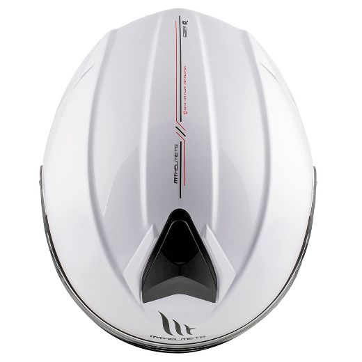 Motorcycle flip-up helmet MT Genesis SV Talo solid A0 gloss pearl white Chania
