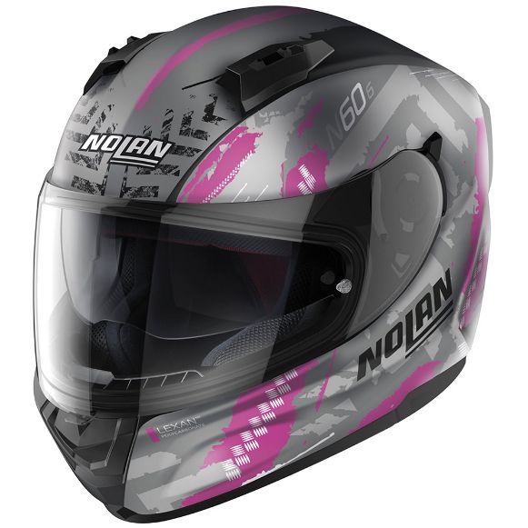 Full-Face Κράνη μηχανής NOLAN N60-6 AWHEELSPIN 60 FLAT GREY/FUCHSIA | Προσφορά κρανοι προσφορες stock Χανιά