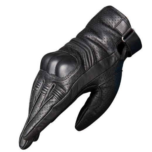 Retro Motorcycle leather summer gloves Nordcode Throttle black | Stock Offer Chania