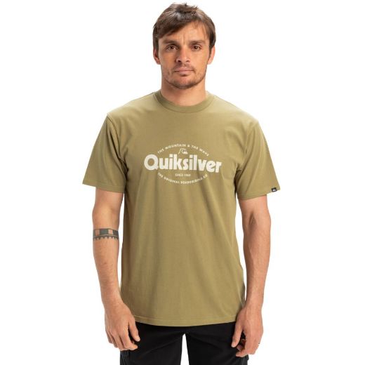αντρικές καλοκαιρινές κοντομάνικες μπλούζες quiksilver ev shape all day λαδί aloe