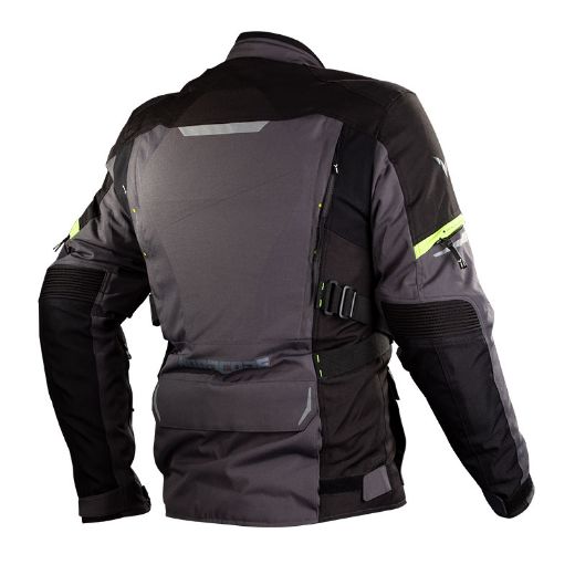 Waterproof motorcycle jacket Nordcode Senegal 3 seasons dark grey / fluo-yellow