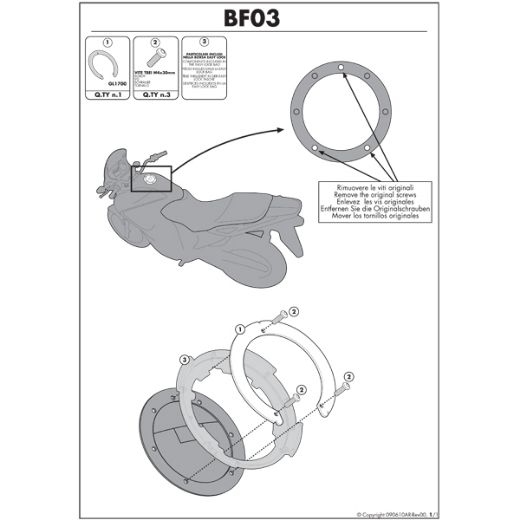 TankLock flange Givi BF03 Honda | GASmoto.gr
