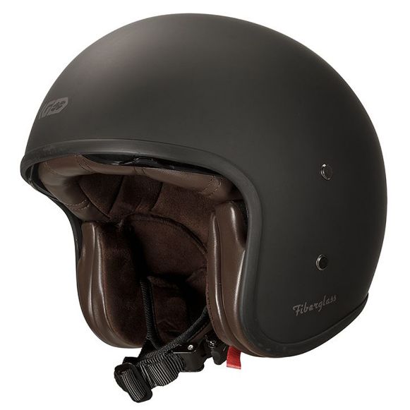 Vintage - ρετρό κράνος μηχανής Garibaldi G03X μαύρο ματ | GASmoto.gr