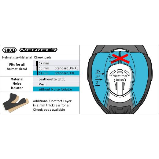 Cheek pads SHOEI NEOTEC 3 Chania