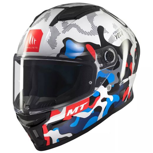 full-face κράνη μηχανής MT STINGER 2 YOZU κράνος ECE 22.06 A7 άσπρο/μπλε/κόκκινο γυαλιστερό