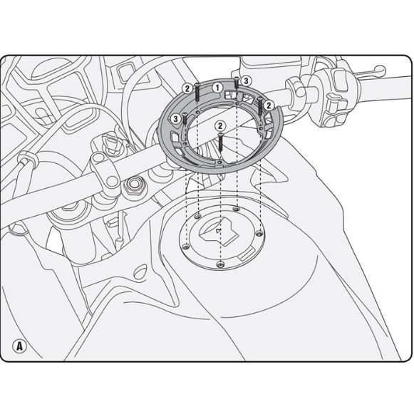 GIVI BF25 Tanklock Βάση Σακιδίου Ρεζερβουάρ Honda Transalp 750 / Africa Twin 1000 & 1100 | GASmoto.gr Χανιά
