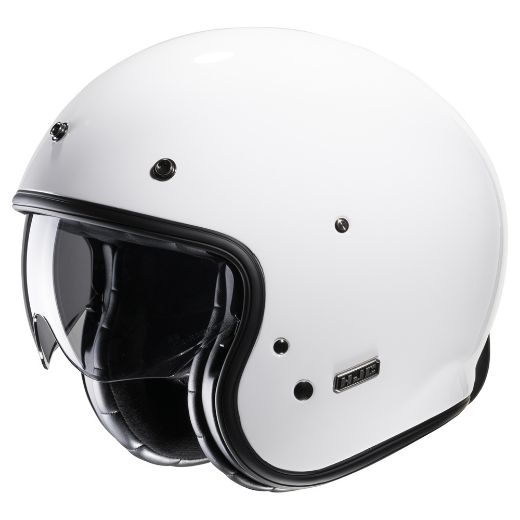 Motorcycle retro jet helmet HJC V31 black gloss | GASmoto.gr