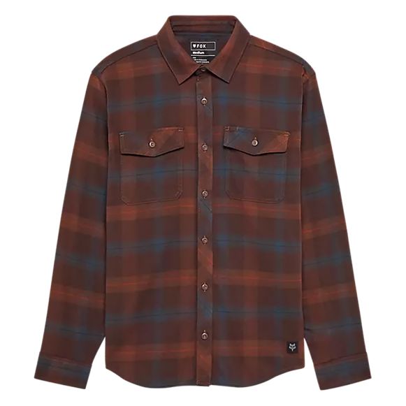 Fox Survivalist Core woven αντρικά φανελένια πουκάμισα dark brown χανιά