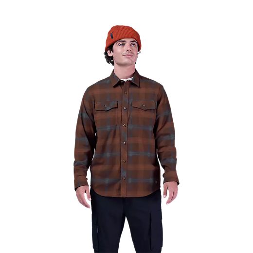 Fox Survivalist Core woven men shirts dark brown