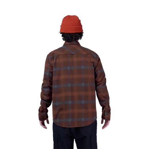 αντρικά πουκάμισα FOX survivalist core WOVEN flannel καφέ dark brown