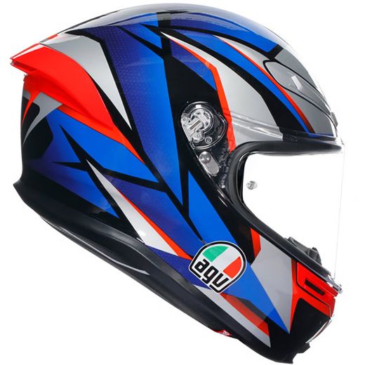AGV K6 S SLASHCUT HELMET BLACK/BLUE/RED ECE 2206