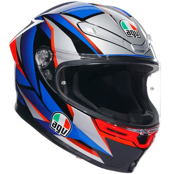AGV K6 S SLASHCUT HELMET BLACK/BLUE/RED ECE 2206