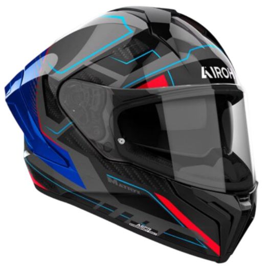 full face κράνη μηχανής AIROH MATRYX rocket gloss blue red κράνος μπλε κόκκινο