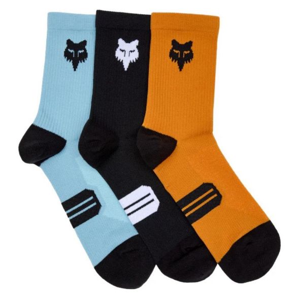 FOX 6" Ranger Sock Prepack 3 ζευγάρια κάλτσες μαύρο/γαλάζιο/πορτοκαλί Χανιά