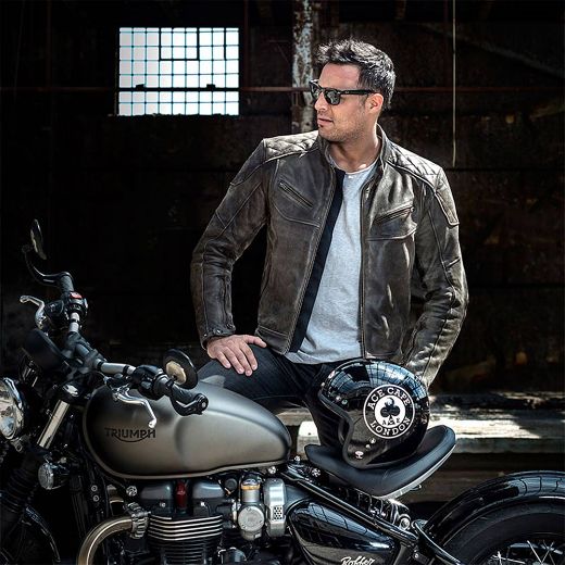 Motorcycle winter leather jacket Norcode Cafe Race brown antik | GASmoto.gr