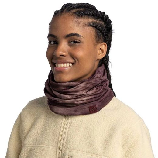 Buff Merino Lightweight neckwear natural tye dye burgundy