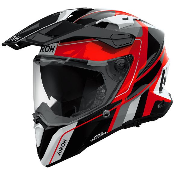 Airoh Commander 2 adventure κράνος ECE 22.06 Skip gloss red Χανιά