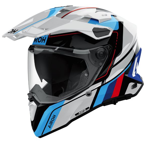 Airoh Commander 2 Skip adventure κράνος ECE 22.06 gloss white/red/blue Χανιά