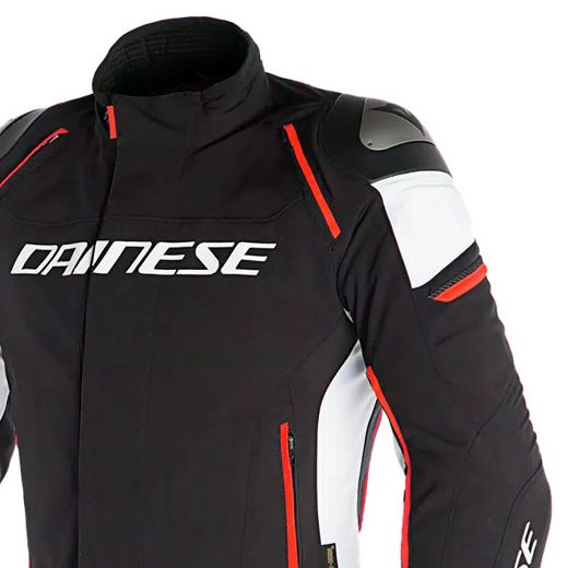 Motorcycle sport winter jacket Dainese Racing 3 D-Dry black/white/fluo/red | GASmoto.gr