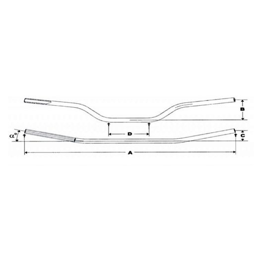 Motorcycle handlebar WRP Alu-Street Low Monster 22mm silver Chania