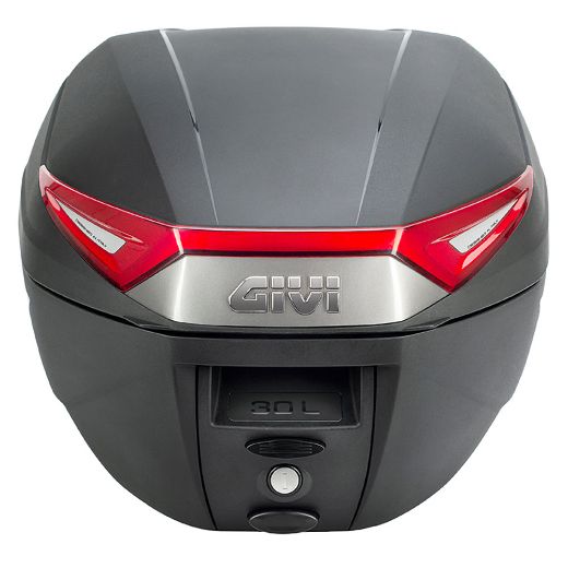 Μπαγκαζιέρα μηχανής και Scooter GIVI C30N Monolock 30 λίτρων με κόκκινα ανακλαστικά | GASmoto.gr