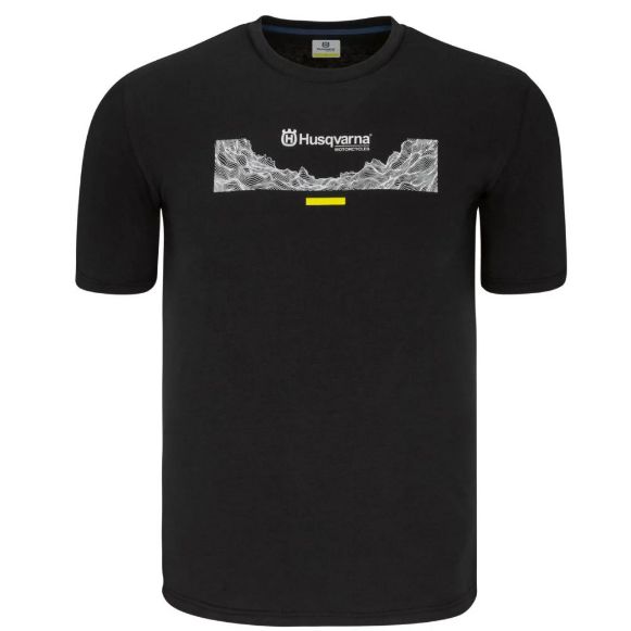 HUSQVARNA GOTLAND TEE GRAPHITE/BLUE