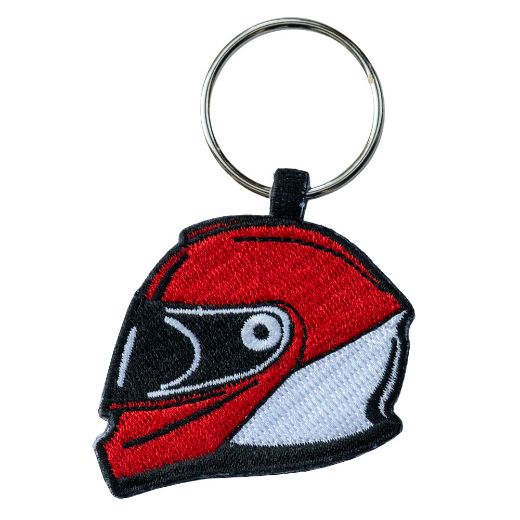 Κεντητό μπρελόκ κράνος μηχανής Flip-Up κόκκινο/άσπρο | GASmoto.gr