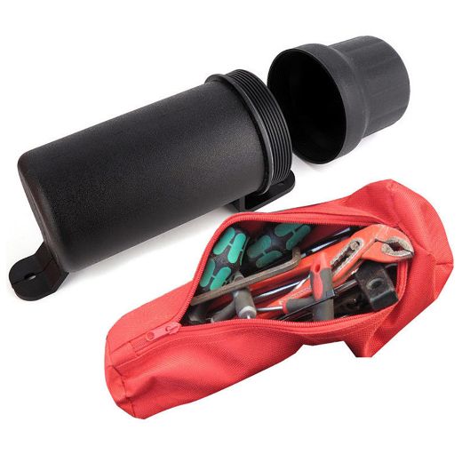 Θήκη εργαλείων TOOL TUBE 29cm x 8cm μηχανής κυλινδρική μεγάλη μάυρη