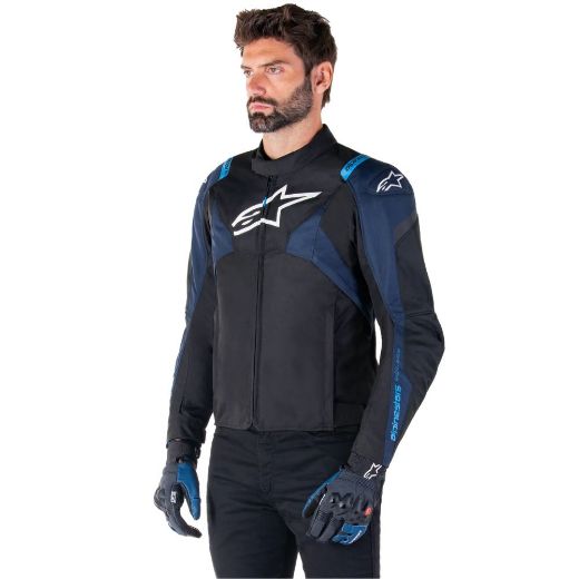 alpinestars T Jaws V4 WP χειμερινό μπουφάν μηχανής αδιάβροχο μαύρο μπλε black blue