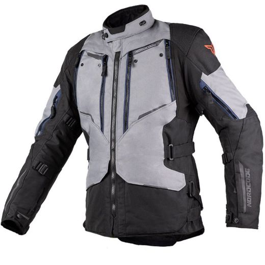 μπουφάν μηχανής 4 εποχών nordcode odyssey αδιάβροχο grey black γκρι μαύρο