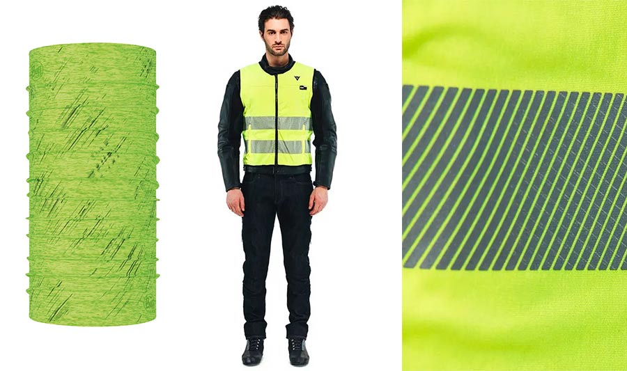 Οδήγηση μηχανής βροχή: Ανακλαστικά ένθετα και γιλέκα με ανακλαστικές λωρίδες